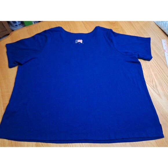 QUACKER FACTORY Embroidered Dog Lover Jersey Tunic Royal Blue Jeweled Sz 3X - Picture 2 of 16